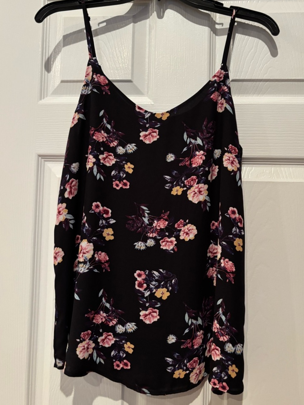 Pink Republic Black Floral Spaghetti Strap Blouse Tank Top Medium